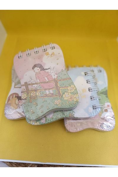 Meyra Accessories أرنب صغير - مفكرة فتاة لطيفة ملونة، مفكرة هدايا صغيرة بيضاوية