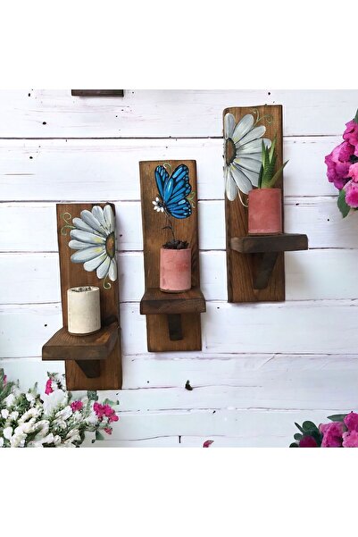 dükkanı hayalim Dekoratif Duvar Rafı Çiçeklik Duvar Süsü Mutfak Ve Balkon Süs...