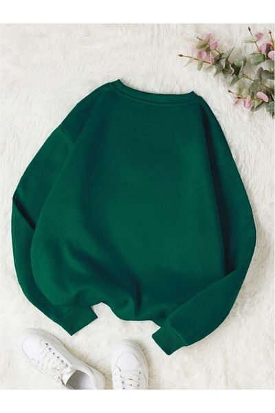 LA GULER Χειμερινό Unisex Oversize Φούτερ - Crew Neck, 3 Κλωστές Βαμβακερό, Fleece
