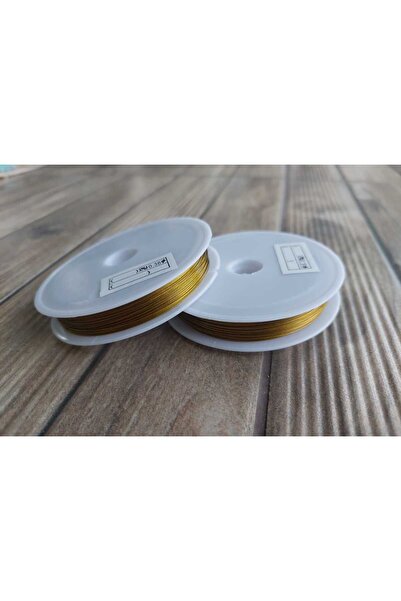 Bonanka 0,38 mm Koyu Altın Renk, 40-50 Metre Çelik Tel, Boncuk Teli, Hayalet ...