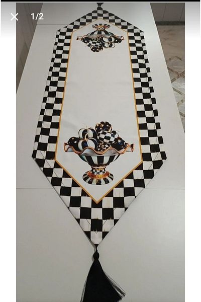 Premier Αμερικάνικο και σέρβις Runner Checkers Pattern Ground Square Print Runner