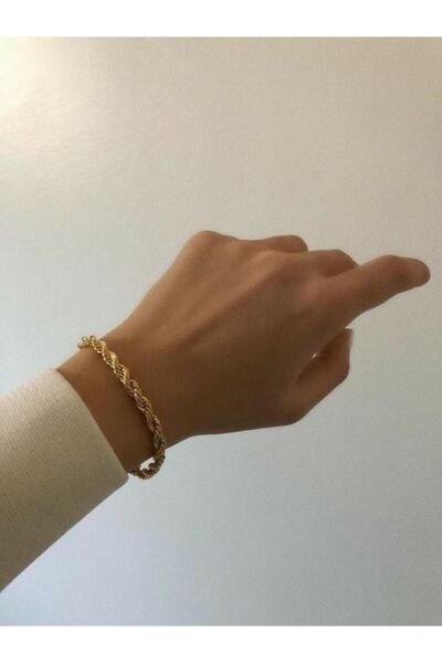 BORENO Burgu Burma Bileklik Çelik Üzeri Altın Kaplama