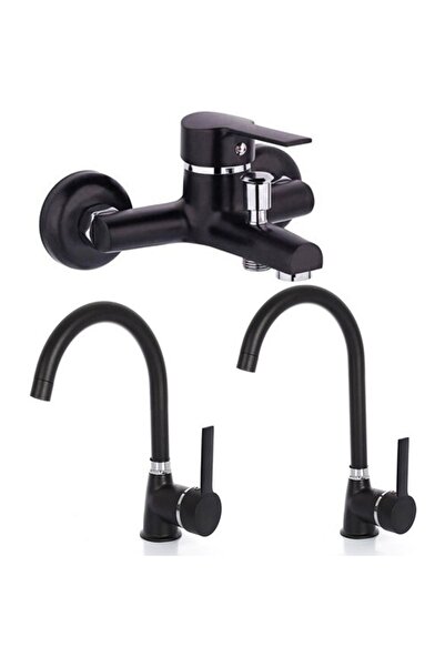 Genel Markalar Siyah Lüx Garantili Paslanmaz Pirinç Malzeme Banyo Mutfak Lava...