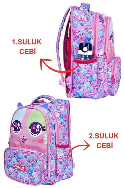 Alanç Gift Imprimat personalizat - Rucsac și cutie de prânz pentru școala primară cu suport pentru spate impermeabil și ortopedic pentru fete