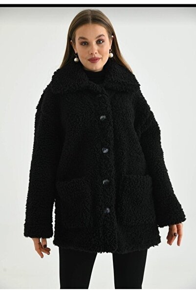 Vuslat Υπερμεγέθη βελούδινη ζακέτα με κουμπιά χωρίς επένδυση εσωτερικά και εξωτερικά