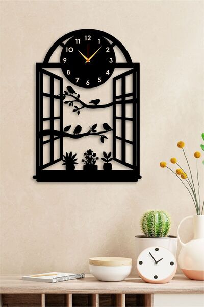 AHŞAP HEDİYENİZ Dekoratif Pencere Tablo ve Duvar Saati