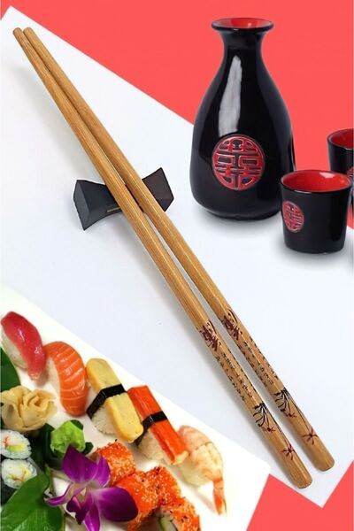 FG KONNİCHİWA Bambu Çöp Stick 10 Set PAKET 10 KİŞİLİK Yemek Çubuğu