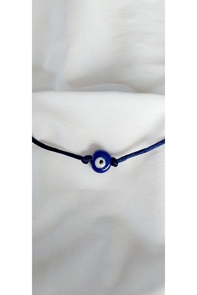 Huayen Atelier Handmade Glass Dark Blue Bracelet with Evil Eye Beads