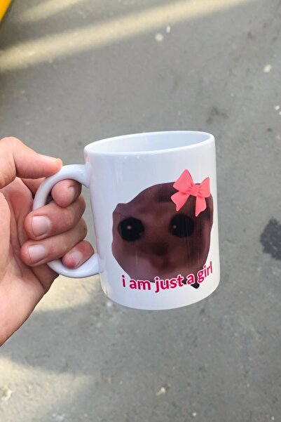 Namgo Sad Hamster Üzgün Hamster Beyaz Kupa Bardak