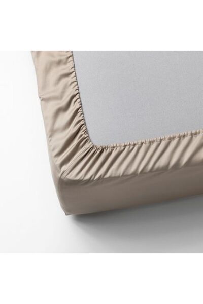 IKEA Double Elastic Sheet, Light Beige Color Meridyendukkan Size 180x200 Cm Cotton