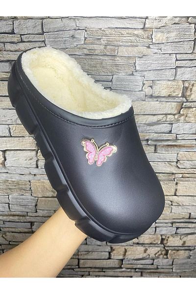 PLN SHOES Γυναικείες παντόφλες Teddy με πέτρες με φτερά Άνετη εφαρμογή κλειστή μπροστά Χειμερινές παντόφλες γραφείου σπιτιού