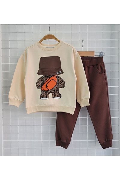 ARBİ kids Boy's Autumn Chic - Teddy Bear Patterned Double Set