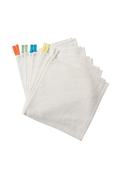 IKEA Unisex Children's White Krama 10 Pieces 30x30 Cm Towel Set Baby Hand Towel Napkin