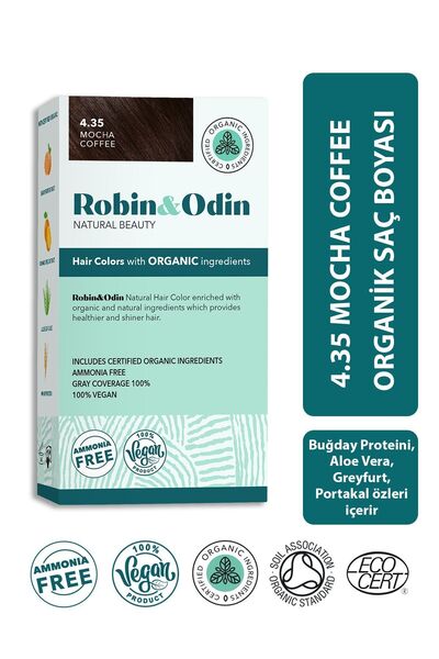 Robin Odin Organik Amonyaksız Silikonsuz Parabensiz Meyve Ekstreli Saç Boyası...