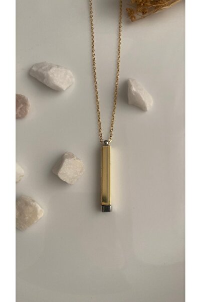 RENKLENSİN MODA Gold Zircon Bar Bar Necklace