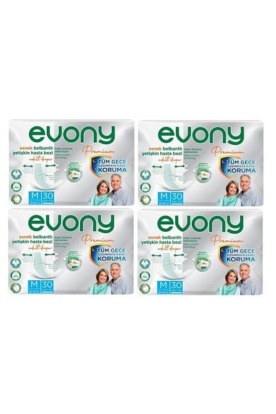 Evony Premium Waistband Medium Medium M Patient Diapers 120 Pieces