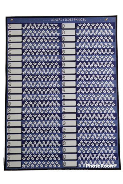 EĞLENCELİ SINIF Yıldız Panosu Afiş 44 Kişilik (YAZ-SİL)