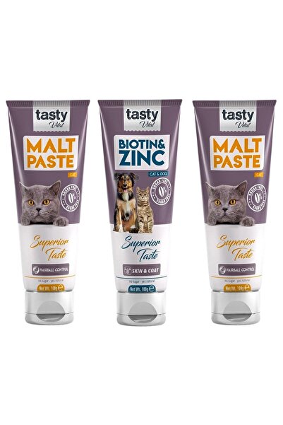 TASTY VİTAL Kedi Malt Paste 2*100 gr Biotin Paste 1*100 gr