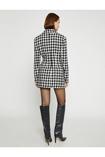 Koton Kadın Kazayağı Desenli Elbise