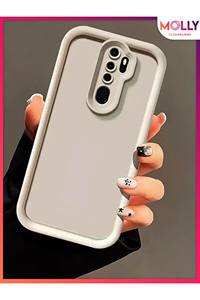 Molly Oppo A5 2020 İçin Bej Kenarları Kalın Pan Silikon Kılıf