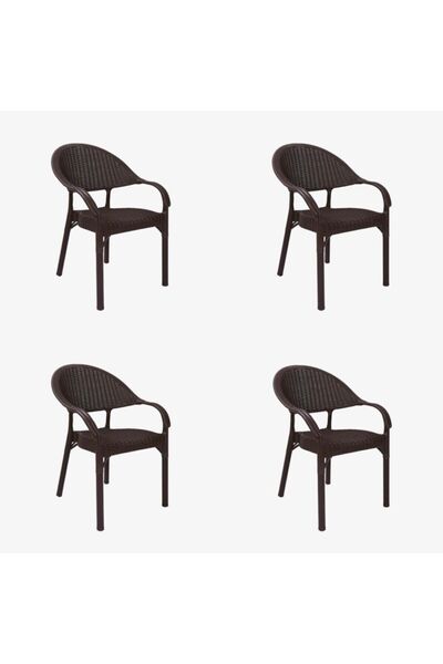 Capissi Mevsim Plastik Bambu Sandalye 4 Adet