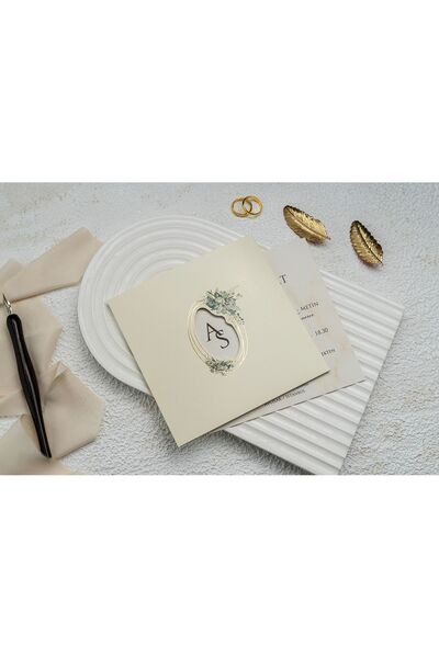 ERDEM DAVETİYE Düğün ,Nikah , Nişan , Kına Davetiyesi 9334 (50 Adet)