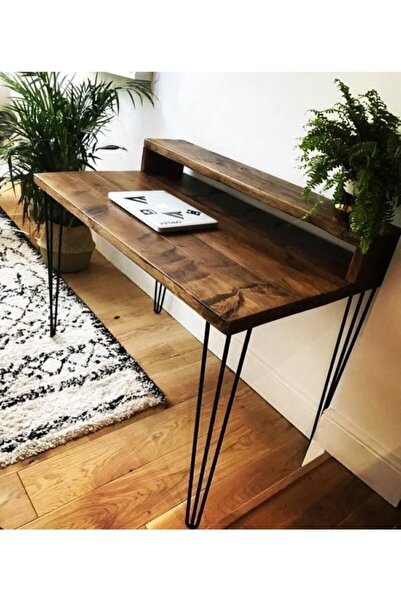 Genel Markalar Ahşap Masif Çalışma Masası Doğal Ahşap Masa