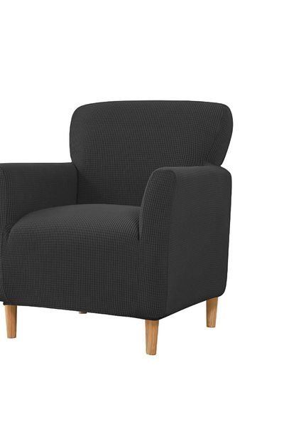 intil Flexible Lycra Stretch - Square Patterned Single Armchair Denim Cover Sofa Cover