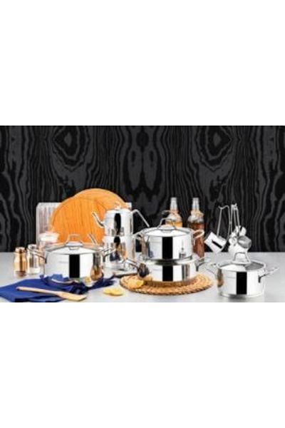 Evimsaray Dowry Set Stainless Steel 16 Pieces Fiore Plain