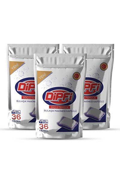 DİPFİ 3 عبوات - قرص كبسولات اقتصادي الكل في واحد لغسالة الأطباق