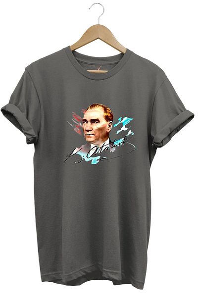 The Baski Μοτίβο εθνικιστών Ataturk Göktürk - 100% βαμβακερό ανθρακί Premium T-shirt