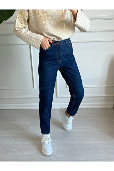 DRC trend Ψηλόμεσο Lycra Dark Blue Mom Jeans