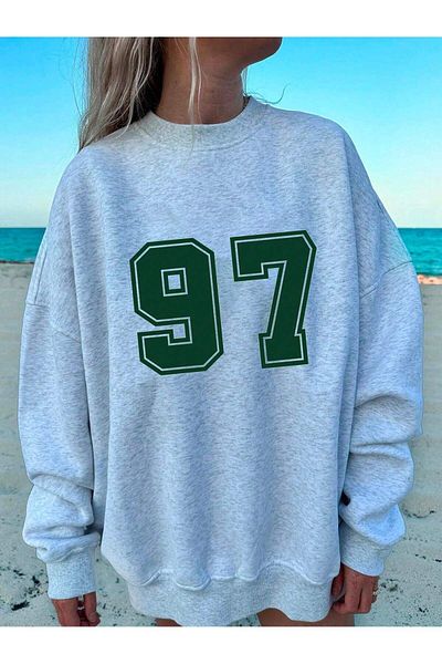 Mythologie Μέγεθος 97 - Γκρι Oversize Φούτερ Crew Neck