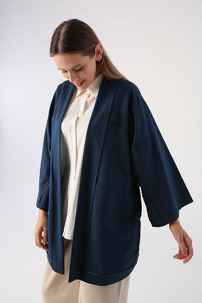 ALLDAY Σκούρο Indigo Bat Sleeve Oversize Ζακέτα