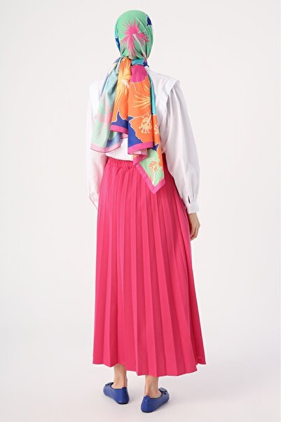 ALLDAY Fuchsia Elastic Waist Knitted Pleat Skirt