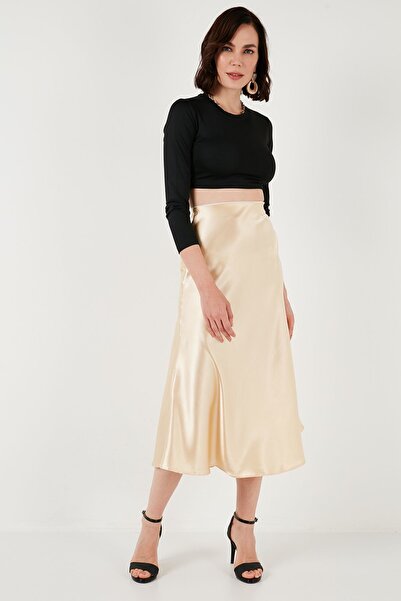 Lela Saten Midi Etek  ETEK 669101472S4