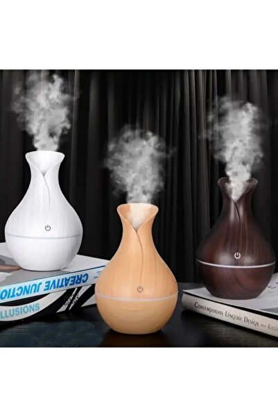 Havana Beyaz Vazo Modeli Hava Nemlendirici Led Işıklı Mini 7 Renk Ortam Oda H...