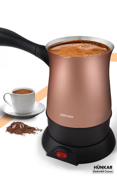 GOLDMASTER Hünkar Gold Stainless Steel 5 Cup Capacity Electric Coffee Pot