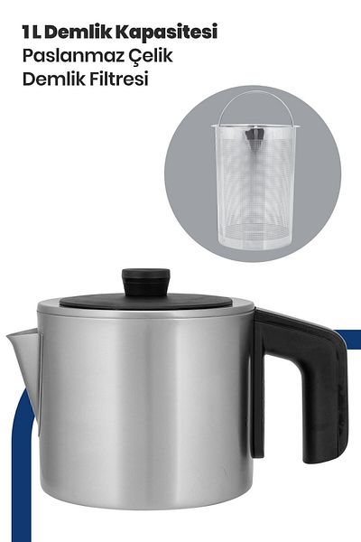 GOLDMASTER Brew Inox 2200 Watt Stainless Steel Tea Maker and Water Heater with Drip-Free Design