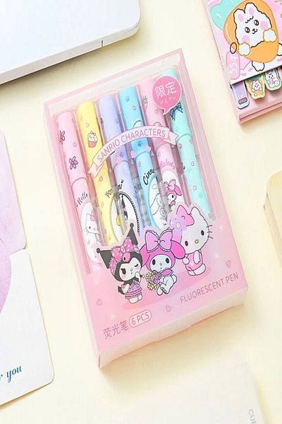 Bold Grup Sanrio Hello Kity Kuromi 6-Piece Highlighter