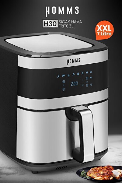 HOMMS H30 Xxl 7 Litre Geniş Hazneli Dokunmatik 8 Ön Ayarlı Airfryer Sıcak Hava Fritözü
