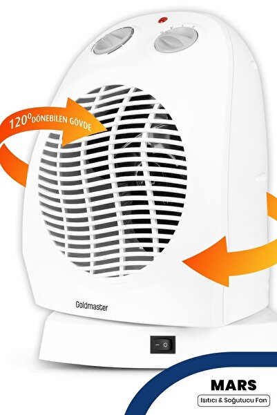 GOLDMASTER Mars Dönebilen 120 Derece Sağ Sol Hareketli Isı Ayarlı Devrilme Em...