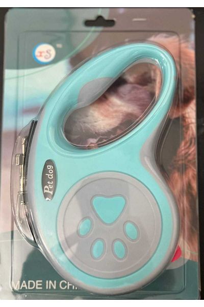 Dalian Home 5 Mt Blue Pet Luxury Walking Leash - Automatic Retractable Paw Pattern