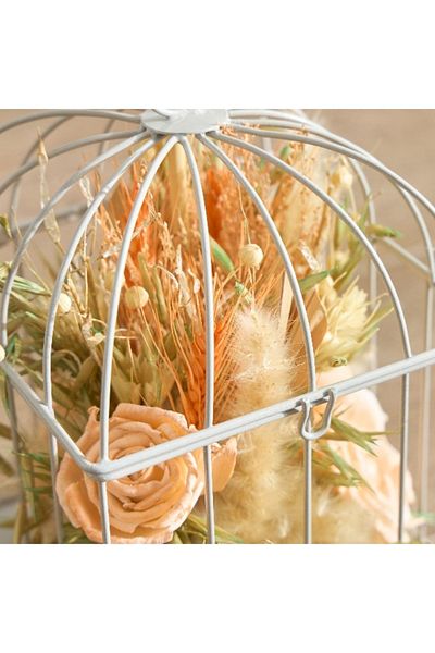 Home Box Miley Dried Flower Arrangement in Metal Cage - 13x13x20 cm