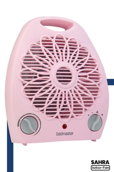 GOLDMASTER Sahra Pembe 2000 Watt Isıya Dayanıklı Sıcak Ilık Soğuk Devrilme Emniyetli Isıtıcı Fan