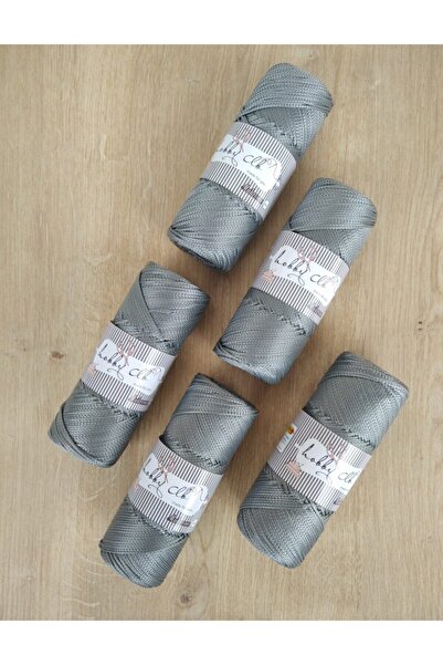 TıkTık AL 5'li Makrome Polyester Hobi Orta Gri 100gr X 5 Adet