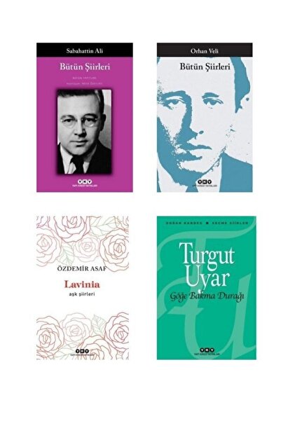 Yapı Kredi Yayınları Sabahattin Ali - Özdemir Asaf - Turgut Uyar - Orhan Veli Şiirleri 4 Kitap Set