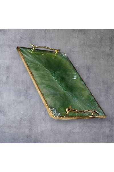 Home Emerald Green Epoxy Tray - Promise Engagement, Decorative, Gift, Presentation Resin