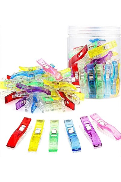 TıkTık AL 20 Adet Büyük Boy Dikiş Nakış Kumaş Kağıt Sıkıştırma Mandalı