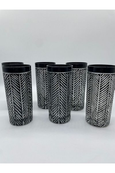 CS Home Design Palm Tree Patterned Black Soft Drink Cup